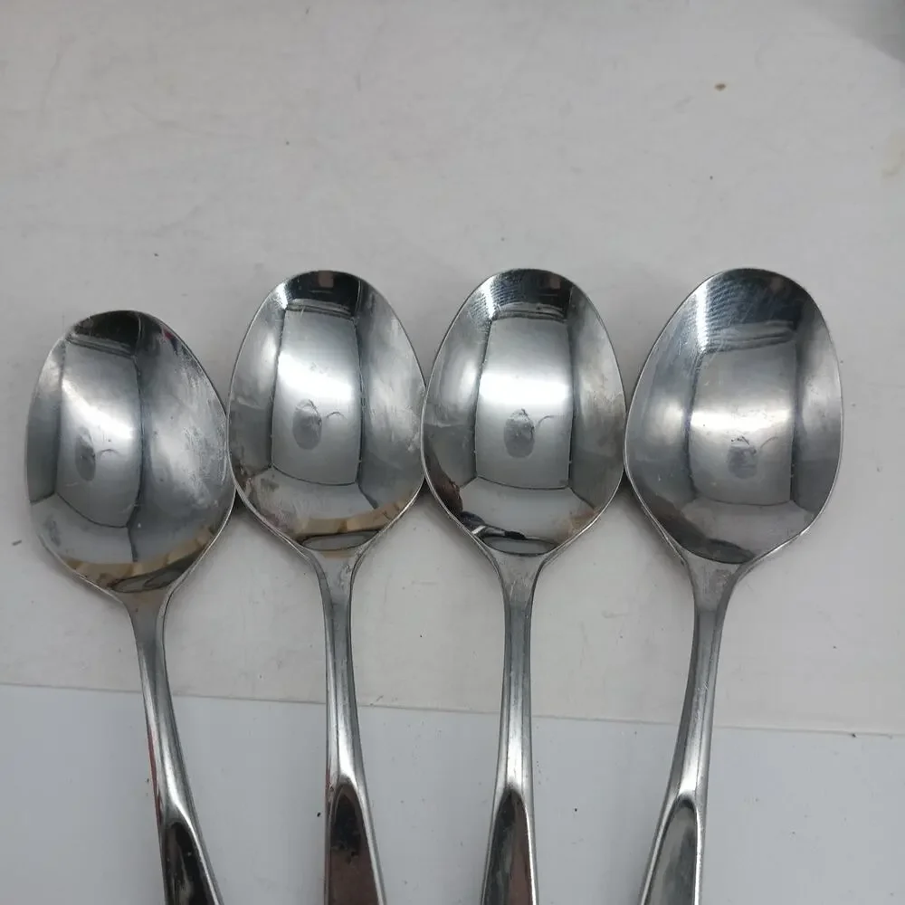 4X Tbsp Rogers Stanley Roberts Stainless Steel Flatware ALLISON Oval Soup Spoons